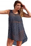 Monochrome Boho Style Sheer Chiffon Beach Dress