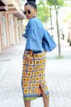 Stylish African Print High Waist Bodycon Pencil Skirt