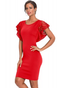 Vestido rojo midi ajustado