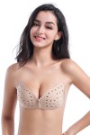 Self-adhesive bra with flesh-colored openwork strapless heart pattern