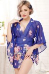 Kimono court bleu
