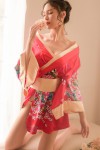 Kimono satiné rose
