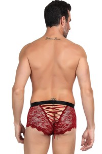 Men's red lace boxer shorts