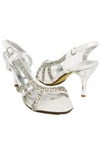 Silver and rhinestone shoes