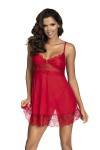 Red voile and lace babydoll