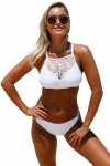 2-piece swimsuit with lace inserts