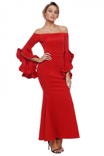 Vestido rojo efecto flamenca.