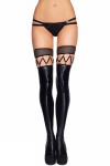 Sexy faux leather and fishnet stockings