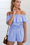 Blue and white striped playsuit.