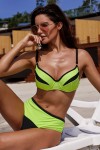 Yellow and black high-waisted 2-piece swimsuit