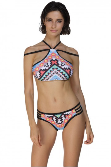 Multicolored 2-piece swimsuit