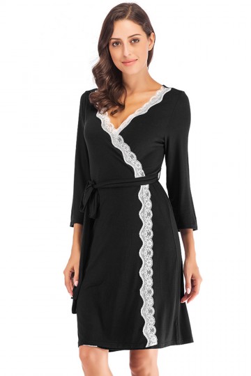 Mid-length black negligee