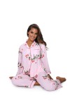 Pyjama rose à motifs