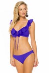 Blue 2-piece swimsuit with frills