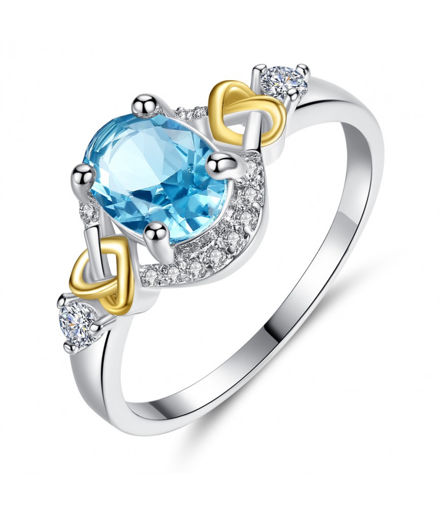 Bague Cristal Cubique bleu SARL G2TO