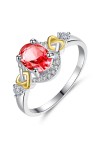 Red Cubic Crystal Ring