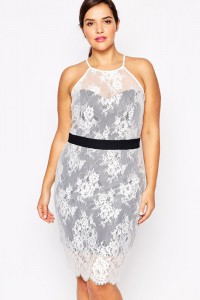 White lace dress with black background
