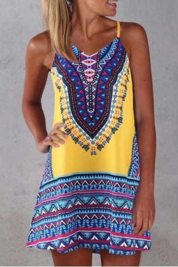 Aztec Yellow Dress
