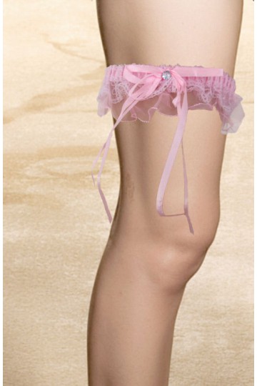 Lace garter with satin bow