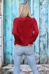 Pull oversize rouge