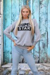 Pull oversize gris