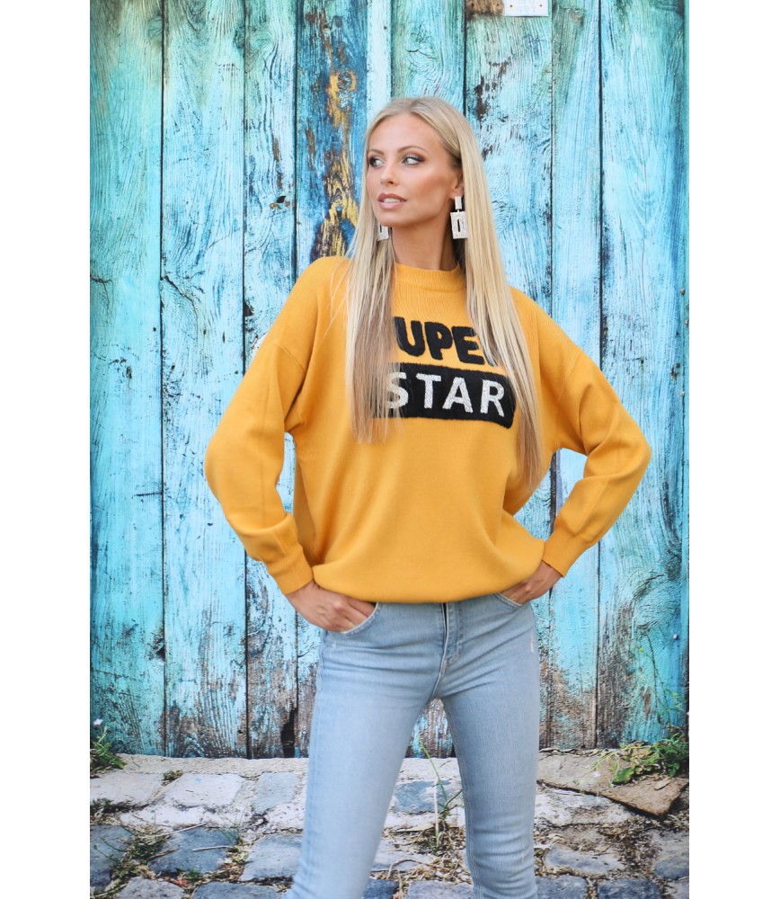 Pull 2025 oversize jaune