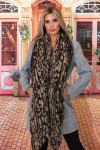 Brown and black leopard pattern scarf