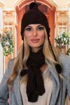 Brown hat and scarf set.