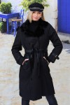 Manteau fourrure intérieur noir