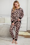 Pyjama type jogging léopard rose