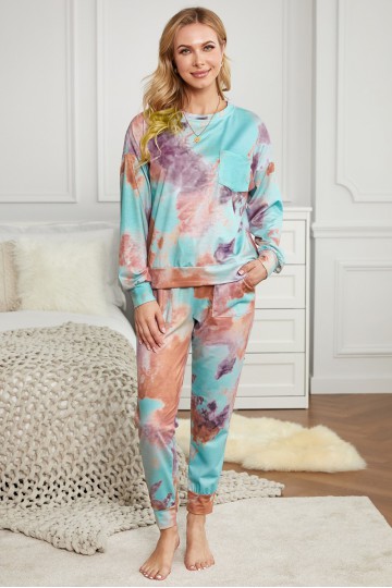 Multicolor Tie & Dye jogging type pajamas