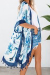 Kimono style bohemian bleu
