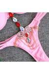 Bikini rose avec bijoux de corp