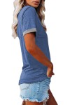 Tee-shirt bleu bordure grise