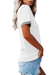 Tee-shirt blanc bordure grise