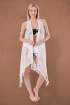 Beach poncho in white lace type