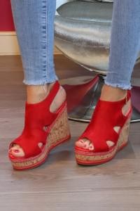Sandales rouges à talons