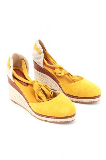Sandales compensées jaunes
