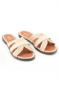 Beige flat sandals