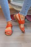 Orange flat sandals