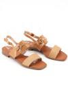 Camel flat sandals