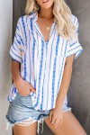 Striped shirt with blue and white pattern