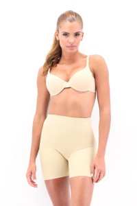 Beige shaping push-up shorts