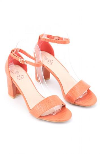 Orange heeled sandals