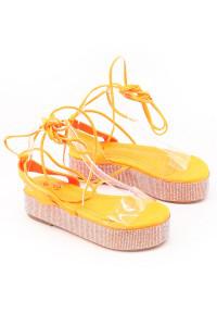 Orange wedge sandals
