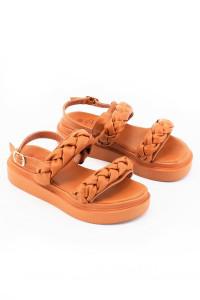 Camel wedge sandals