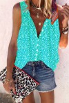 Turquoise floral tank top.