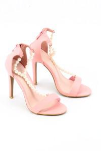 Pink heeled sandals