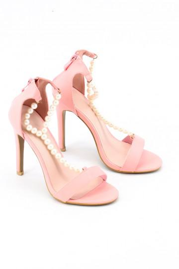 Sandalias de tacón rosa