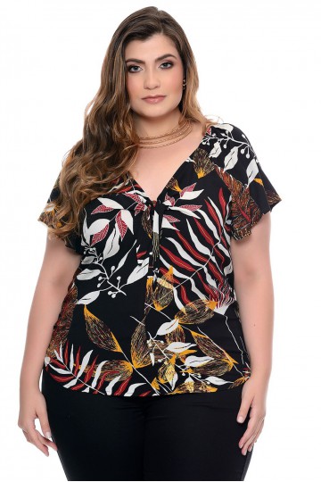 Black tropical blouse